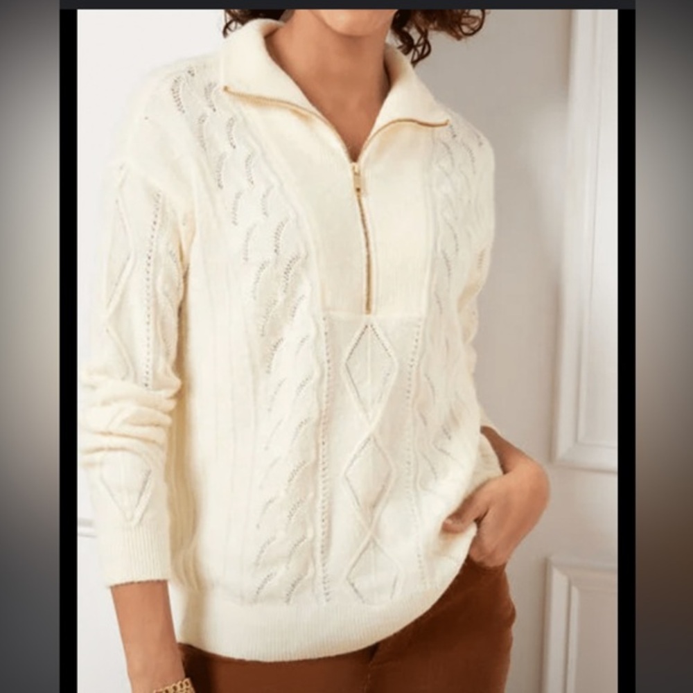 Talbots quarter zip sweater